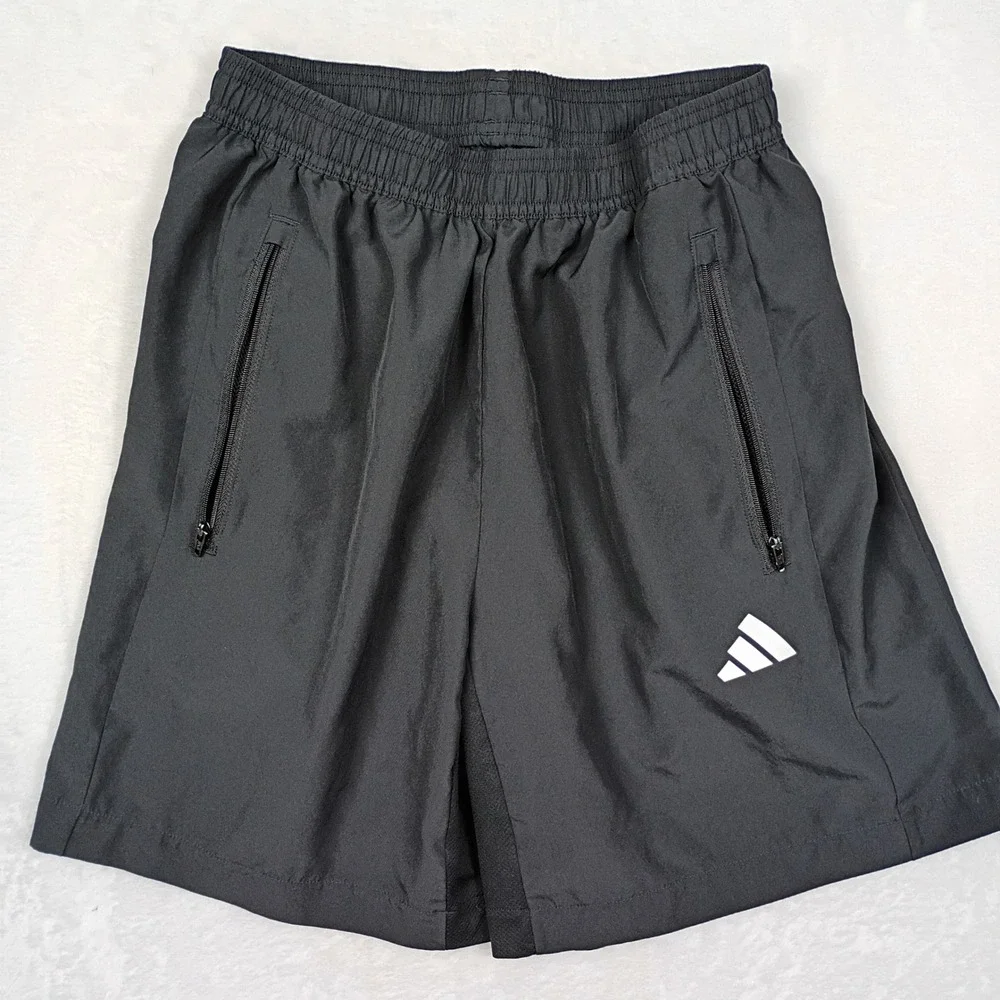 Adidas Aeroready Mens Small Black Athletic Training Shorts Zipper Pockets S‎